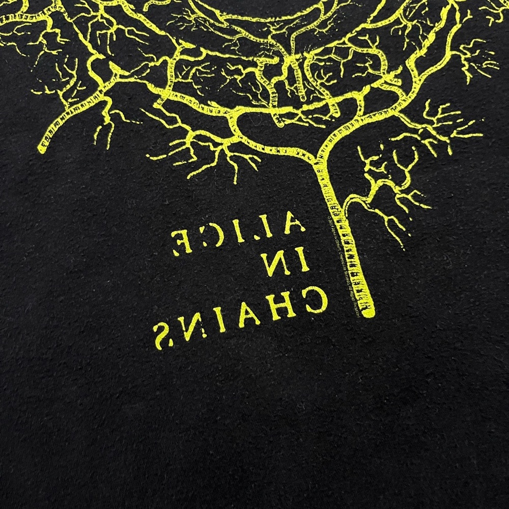 🎸 '14 Alice In Chains Band Green Tree Root Veinage Neon Logo 2 Side Tour T Shirt - Picture 6 of 16
